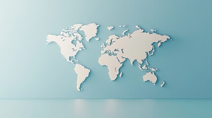 Artistic origami desk installation a glowing world map for modern interiors