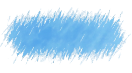 Scribbled Light Blue Paint Brush Stroke Isolated on a Transparent Background (PNG).