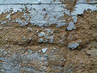 Decaying wall sprayed with silver