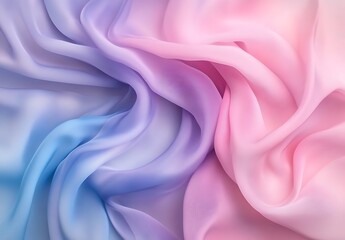 Obraz premium Holographic satin cloth, pastel-colored background, pink and blue hues