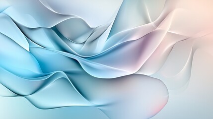 Fototapeta premium Abstract Pastel Blue and Pink Swirling Waves Fluid Design Modern Background