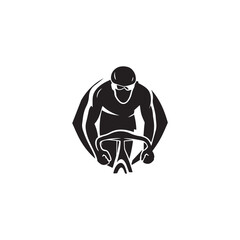 silhouette of a person riding a bicycle