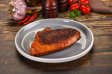 Roasted duck breast in cherry