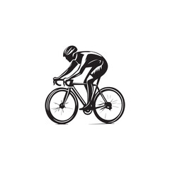 Naklejka premium silhouette of a person riding a bicycle