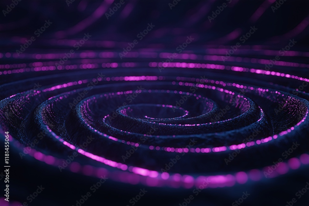Poster a hypnotic fractal spiral in vivid neon colors fading into the infinite horizon.