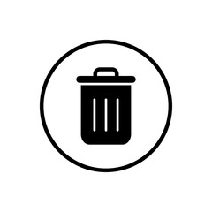 Vector icon of a trash can, flat design trash can symbol.