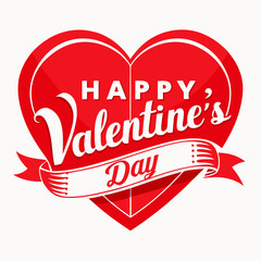 Happy Valentine's Day greeting card: Colorful Hearts and Happy Valentine's Day! Text Design line art icon sign silhouette vector illustration