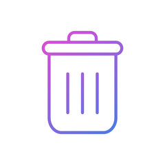 Vector icon of a trash can, flat design trash can symbol.