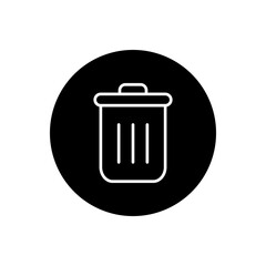 Vector icon of a trash can, flat design trash can symbol.