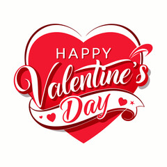 Happy Valentine's Day greeting card: Colorful Hearts and Happy Valentine's Day! Text Design line art icon sign silhouette vector illustration