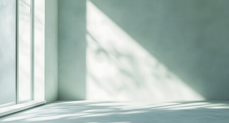 Obraz premium Soft green gradient background with subtle sun rays
