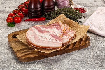 Smoked pork belly slices snack