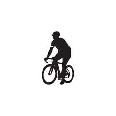 silhouette of a person riding a bicycle