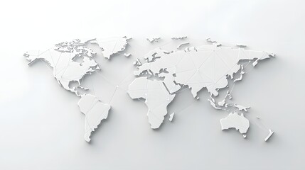 Global Network White World Map Illustrative Design