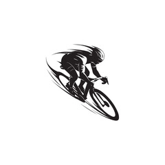 silhouette of a person riding a bicycle