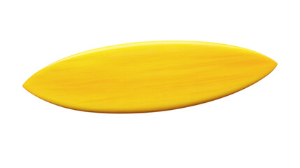 yellow Surfboard isolated on white transparent background