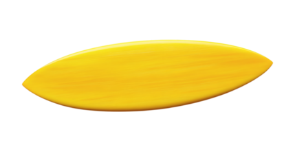 yellow Surfboard isolated on white transparent background