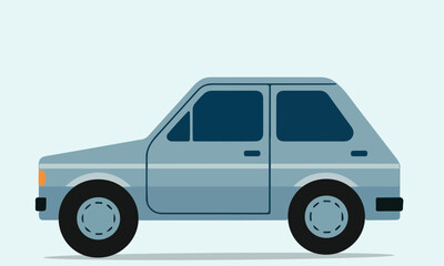 Green car with two visible wheels and lights, modern car design vector illustration for new model paste color car with wheels of jeep cars illustration.