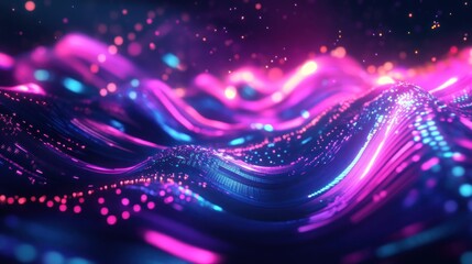 Abstract Neon Waves: A Symphony of Light and Color