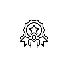 Loyalty Badge line icon. Universal creative premium symbol. Vector sign icon logo template. Vector illustration
