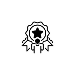 Loyalty Badge line icon. Universal creative premium symbol. Vector sign icon logo template. Vector illustration
