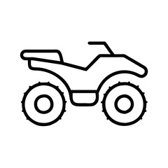 atv all terrain vehicle icon, vehicle line art, vehicle vector - simple black line art icon of atv all terrain vehicle perfect for logos, and vehicle-themed designs.