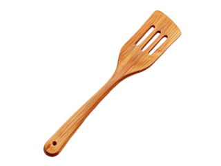 wooden spatula isolated on transparent or white background, png cutout