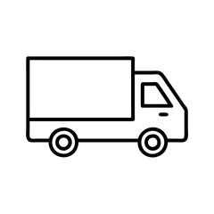 cargo van icon, vehicle line art, vehicle vector - simple black line art icon of cargo van perfect for logos, and vehicle-themed designs.