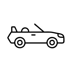 convertible icon, vehicle line art, vehicle vector - simple black line art icon of convertible perfect for logos, and vehicle-themed designs.