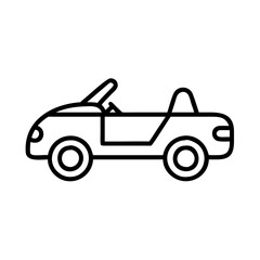 convertible icon, vehicle line art, vehicle vector - simple black line art icon of convertible perfect for logos, and vehicle-themed designs.
