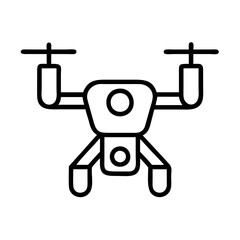 drone icon, vehicle line art, vehicle vector - simple black line art icon of drone perfect for logos, and vehicle-themed designs.