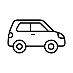 hatchback icon, vehicle line art, vehicle vector - simple black line art icon of hatchback perfect for logos, and vehicle-themed designs.