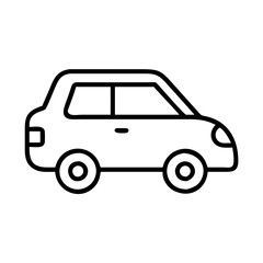 hatchback icon, vehicle line art, vehicle vector - simple black line art icon of hatchback perfect for logos, and vehicle-themed designs.
