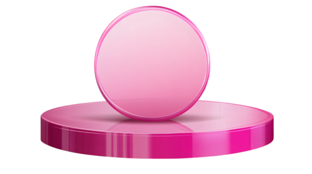 podium pedestal pink for product display isolated on white transparent background - Powered by Adobe