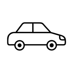 sedan icon, vehicle line art, vehicle vector - simple black line art icon of sedan perfect for logos, and vehicle-themed designs.