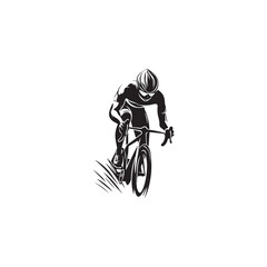 silhouette of a person riding a bicycle