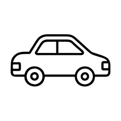 sedan icon, vehicle line art, vehicle vector - simple black line art icon of sedan perfect for logos, and vehicle-themed designs.