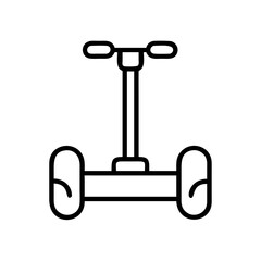segway icon, vehicle line art, vehicle vector - simple black line art icon of segway perfect for logos, and vehicle-themed designs.