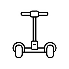 segway icon, vehicle line art, vehicle vector - simple black line art icon of segway perfect for logos, and vehicle-themed designs.