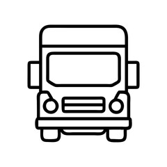 semi truck icon, vehicle line art, vehicle vector - simple black line art icon of semi truck perfect for logos, and vehicle-themed designs.