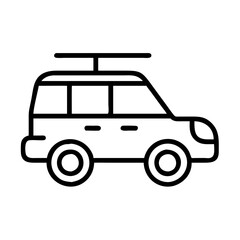 station wagon icon, vehicle line art, vehicle vector - simple black line art icon of station wagon perfect for logos, and vehicle-themed designs.