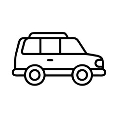 station wagon icon, vehicle line art, vehicle vector - simple black line art icon of station wagon perfect for logos, and vehicle-themed designs.