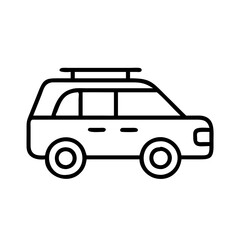 station wagon icon, vehicle line art, vehicle vector - simple black line art icon of station wagon perfect for logos, and vehicle-themed designs.