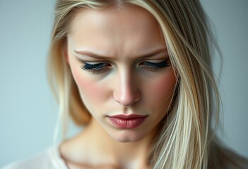 Fototapeta premium Gloomy Nordic blond female portrait