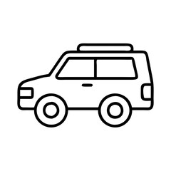 suv sport utility vehicle icon, vehicle line art, vehicle vector - simple black line art icon of suv sport utility vehicle perfect for logos, and vehicle-themed designs.