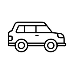 suv sport utility vehicle icon, vehicle line art, vehicle vector - simple black line art icon of suv sport utility vehicle perfect for logos, and vehicle-themed designs.
