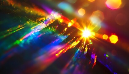 Obraz premium A beautiful abstract holographic rainbow color pattern