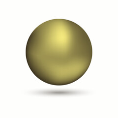 Glass golden ball with shadow