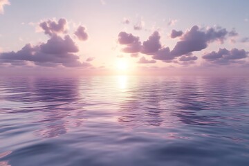 Obraz premium Serene sunset over calm ocean. (1)