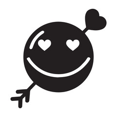 Valentine's Day, hockey ball vector silhouette illustration